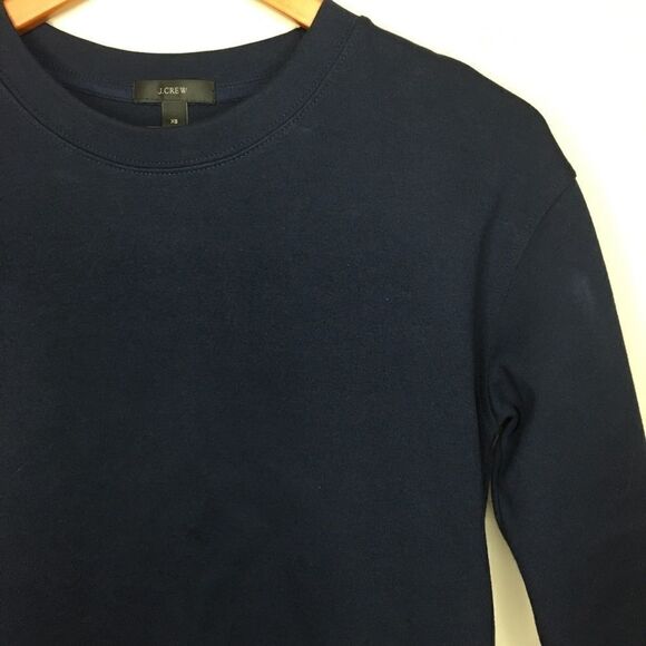 J. Crew XS Sequin Trim sweatshirt Navy boxy layer - Picture 3 of 7